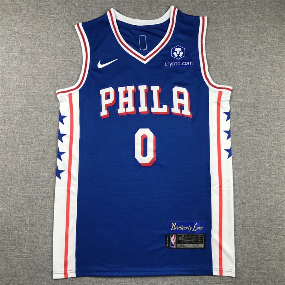 Mens Youths Available Choose Tyrese Maxey Blue Stitched Jersey